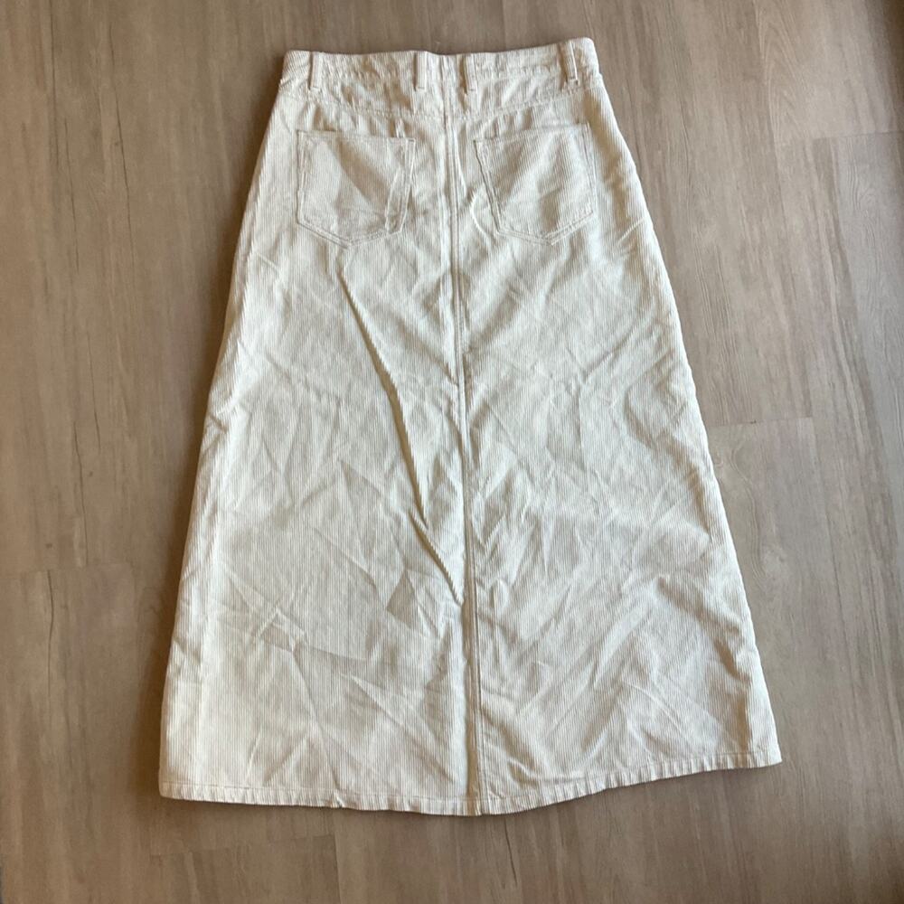 WE THE FREE COME AS YOU ARE CORDUROY MAXI SKIRT SIZE 12 MSRP $128.00 NWOT cream - Picture 9 of 15